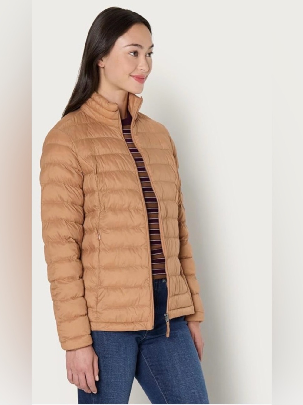 NWT-Amazon Essentials Women's Lightweight Water-Resistant Packable Puffer Jacket - Picture 2 of 4